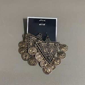 Gold Coin Dangle Earrings